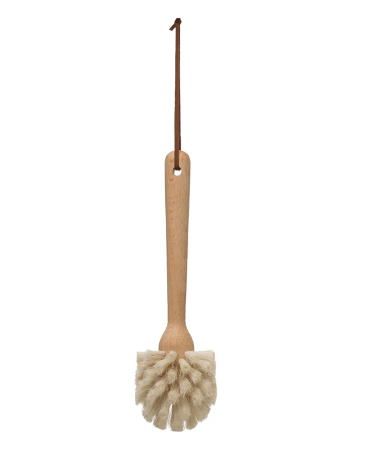 Beech Wood Dish Brush with Leather Strap