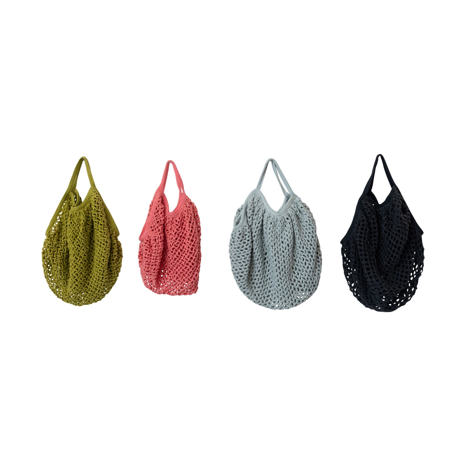 Cotton Crocheted Market Bag, 4 Colors