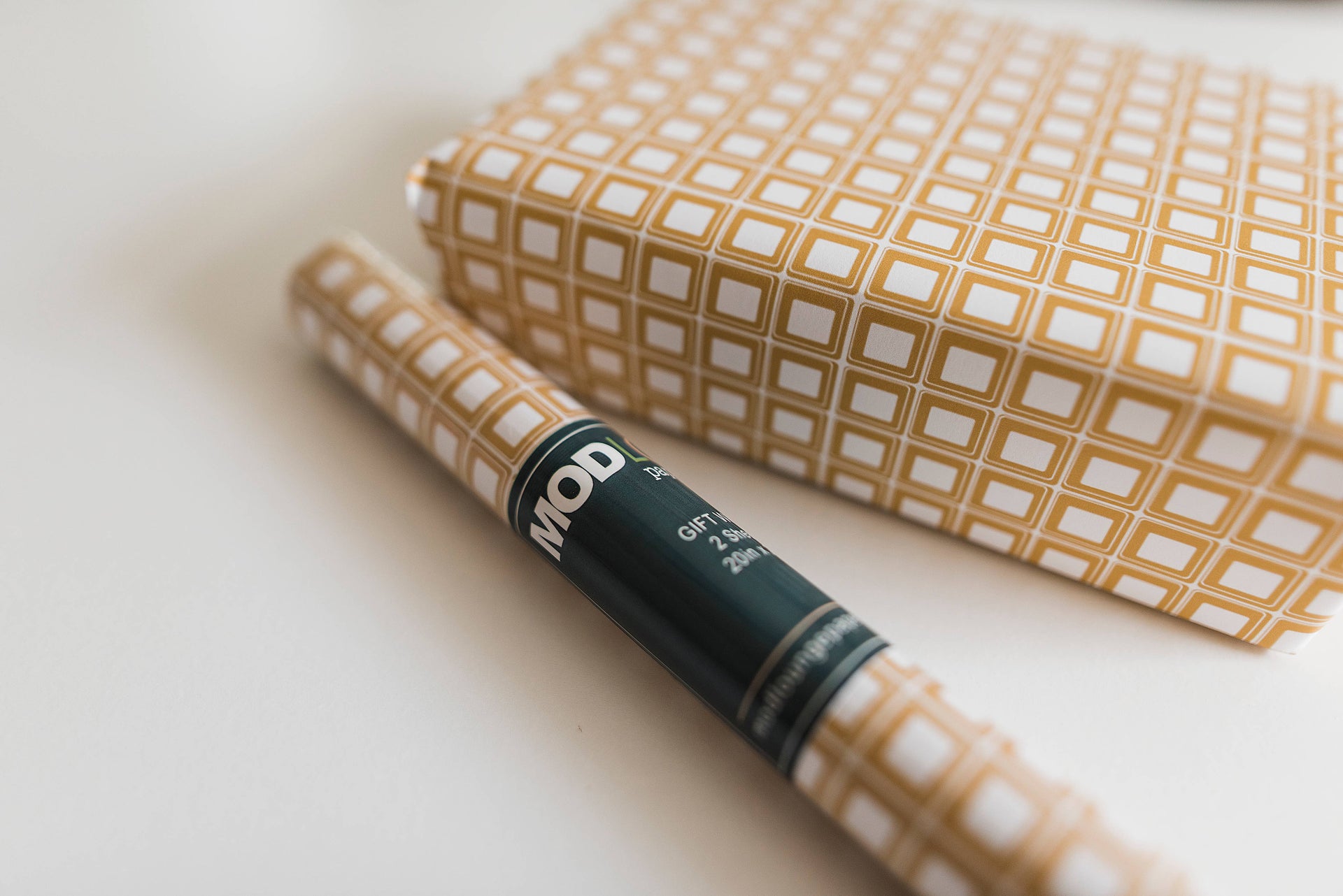 Yellow Square Mid Century Modern Gift Wrap Set of 2