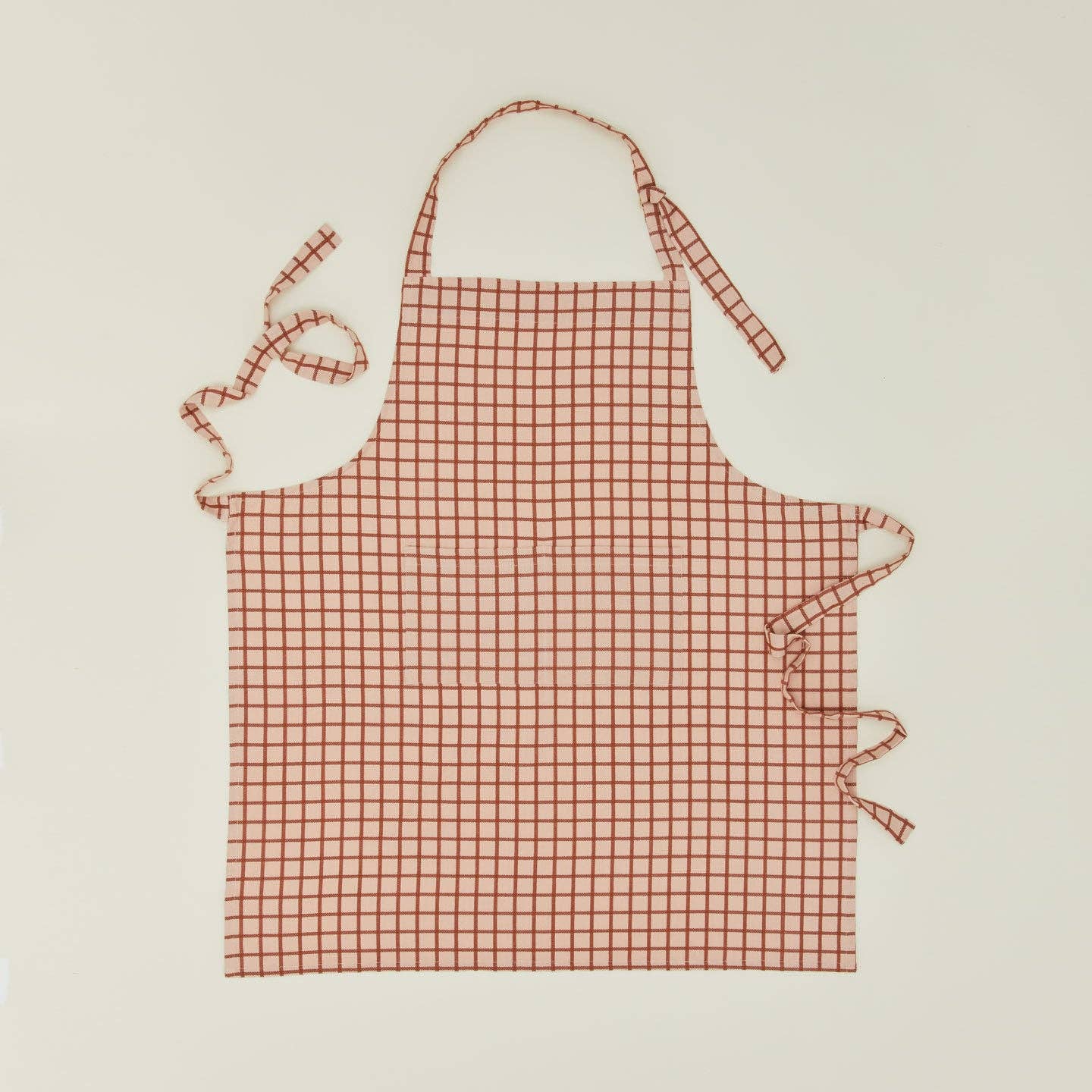 Essential Yarn Dyed Check Apron - Blush/Terracotta
