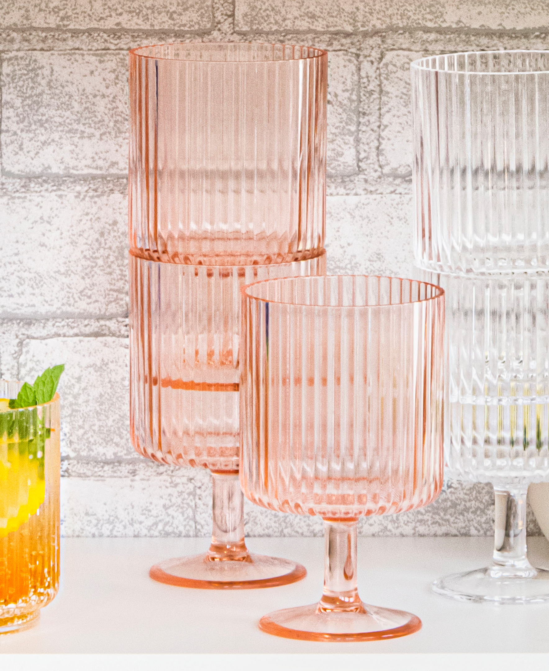 Pink Mesa Stacking Wine Goblet - Acrylic