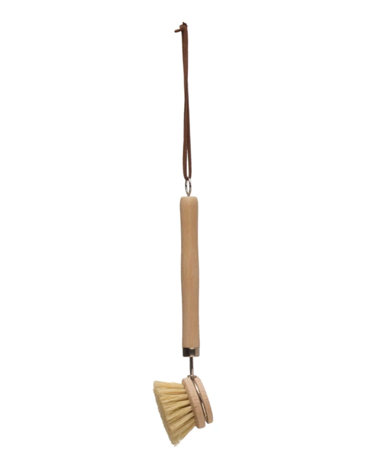 Beech Wood Dish Brush with Leather Strap