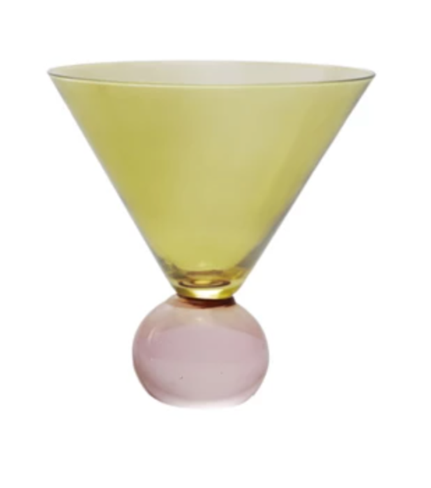 Two-Tone Martini Glass with Ball Stem