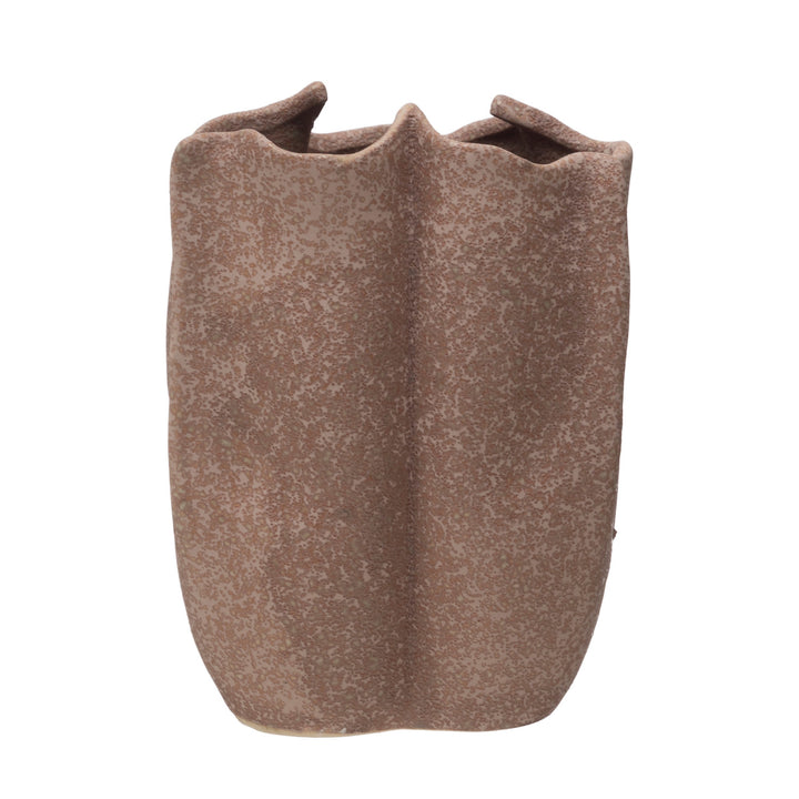 Stoneware Vase, Distressed Reactive Glaze