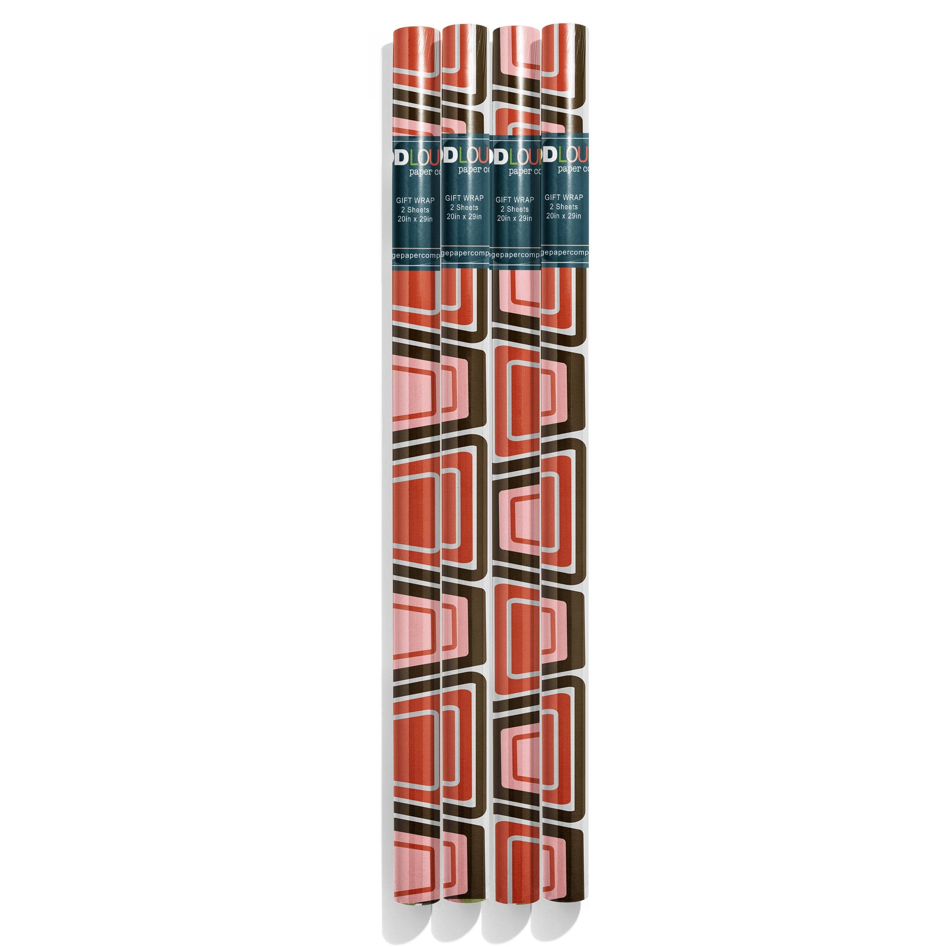 Star Trio Geo Mid Century Mod Double Side Gift Wrap Sheets