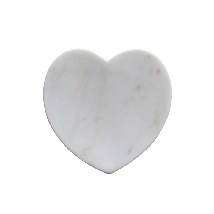 Marble Heart Shaped Dish, White